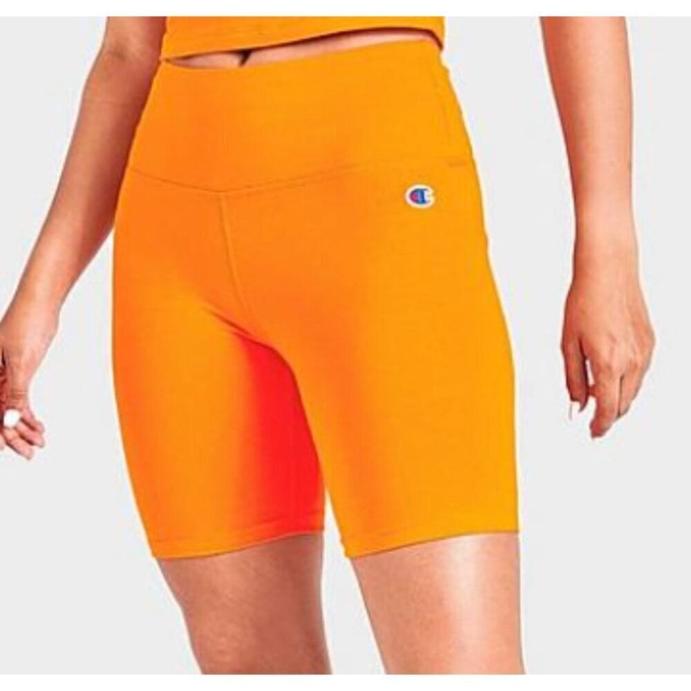 Champion Womens High-Waist Athletic Shorts Orange Size XS Cotton/Spandex